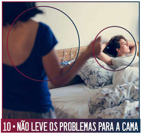 Não leve os problemas para a cama